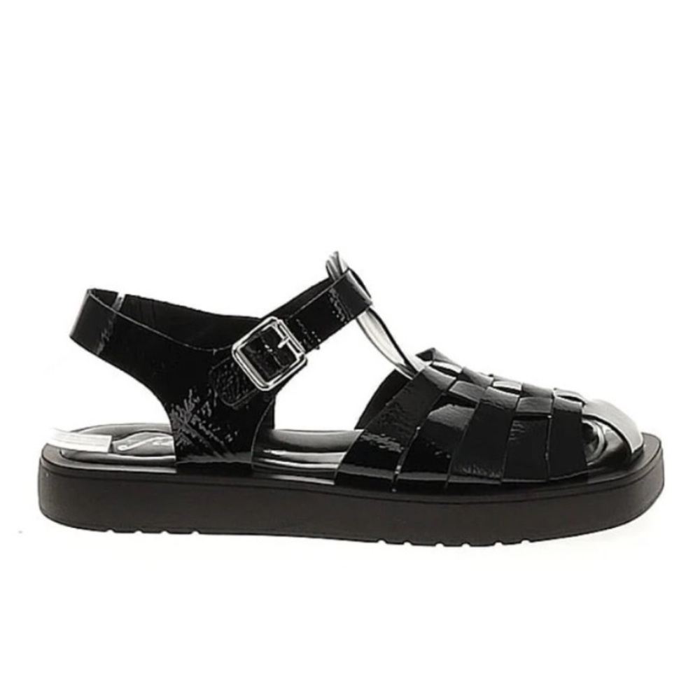 Free People Finn Platform Fisherman Sandal Black Patent Leather Size 41 US 10 - Picture 4 of 14